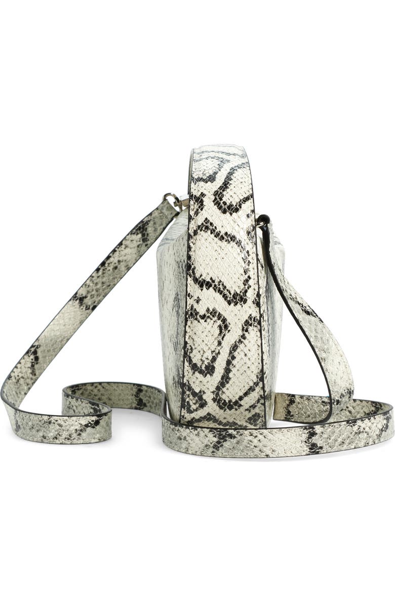 Coperni Small Sound Swipe Snakeskin Embossed Leather Handbag, Alternate, color, White/ Grey Whtgry