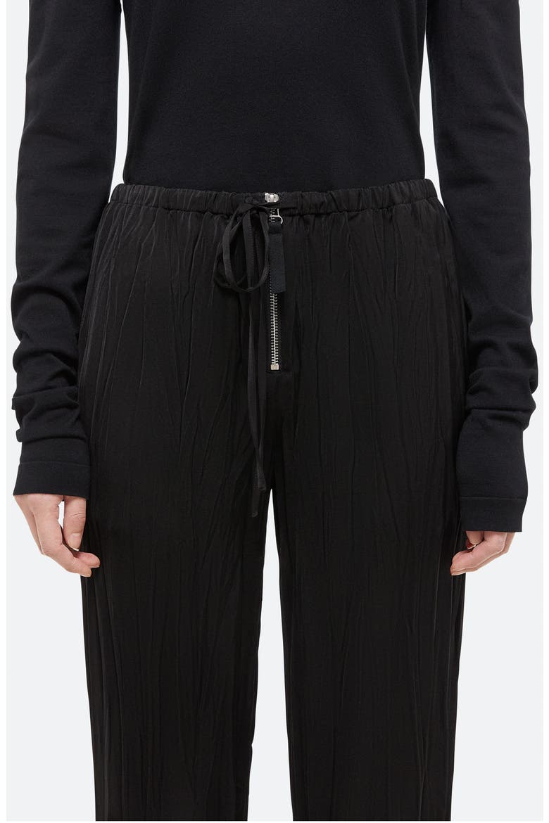 Crush Drawstring Waist Pants, Alternate, color, BLACK