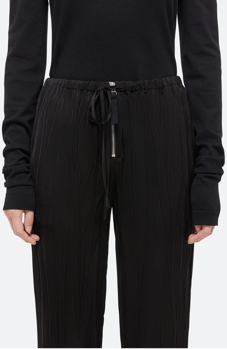 Helmut Lang Crush Drawstring Waist Pants, Alternate, color, Black