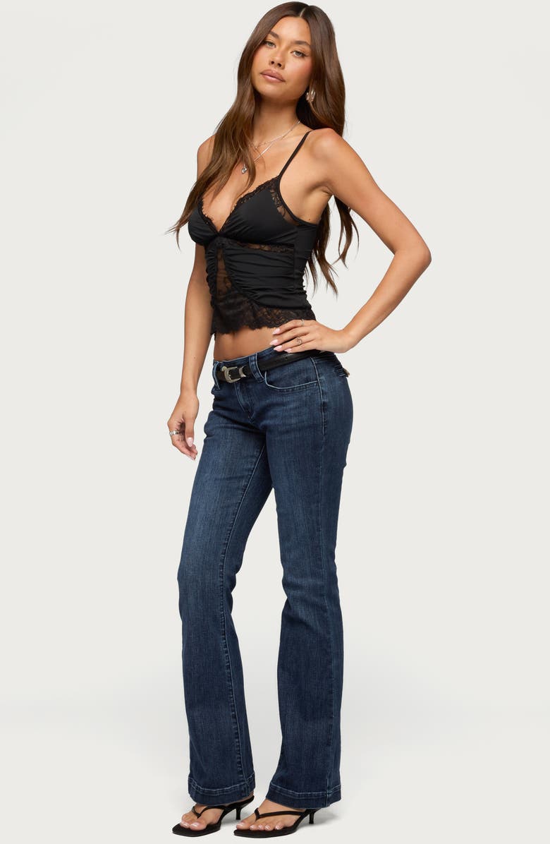 EDIKTED Yanny Lace Trim Satin Camisole, Alternate, color, 