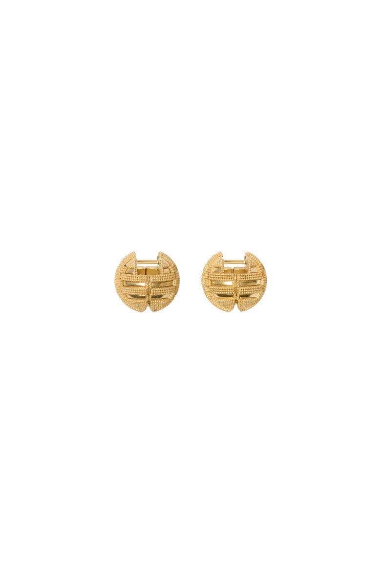 Check Granulation Sphere Earrings, Alternate, color, Gold