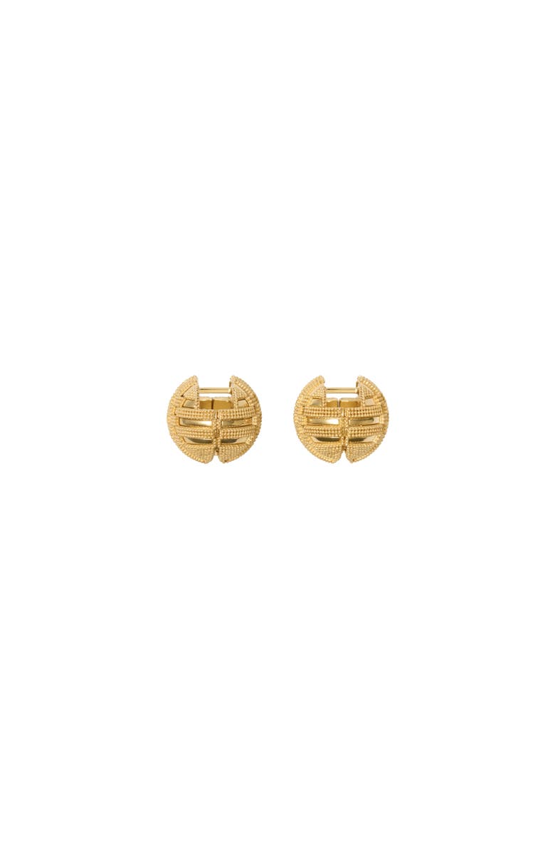 Burberry Check Granulation Sphere Earrings, Alternate, color, 