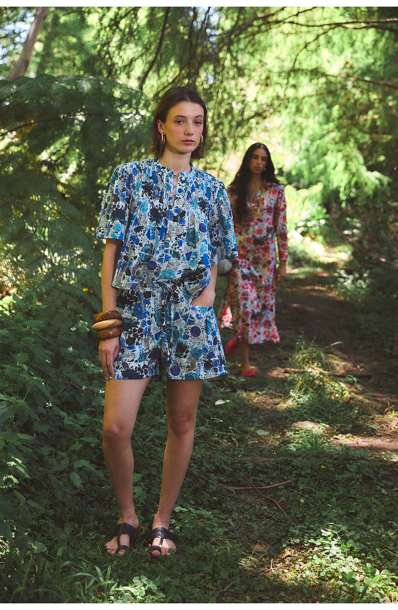 Ro's Garden Loretta Top, Alternate, color, Blue Heran