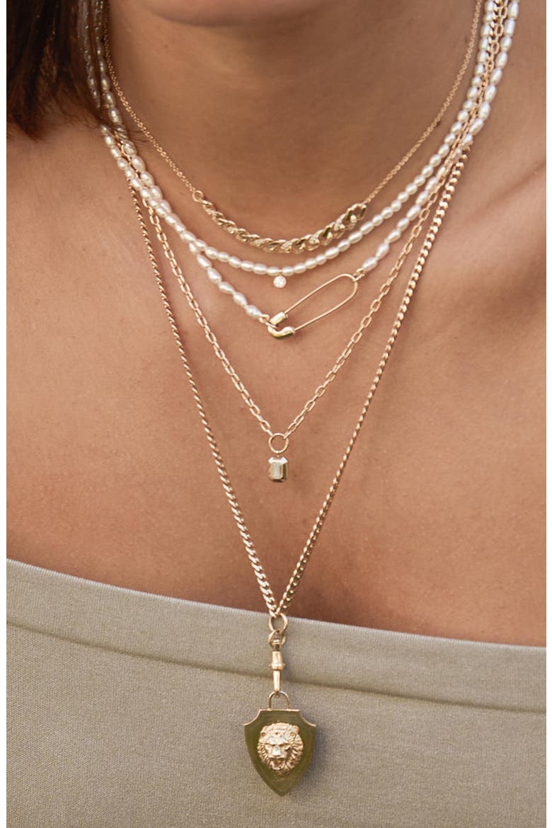 Freshwater Pearl Diamond Pendant Necklace, Alternate, color, 14K YELLOW GOLD