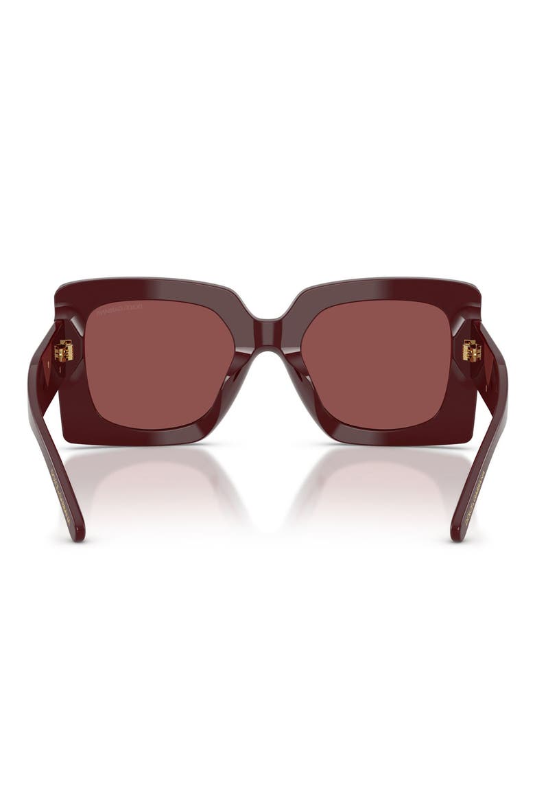 54mm Square Sunglasses, Alternate, color, BORDEAUX / DARK VIOLET