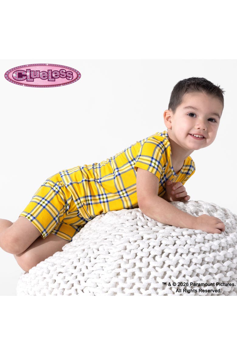 Clueless Total Betty Plaid Kids 2-Piece Short Sleeve & Shorts Pajama Set, Alternate, color, Clueless Total Betty Plaid