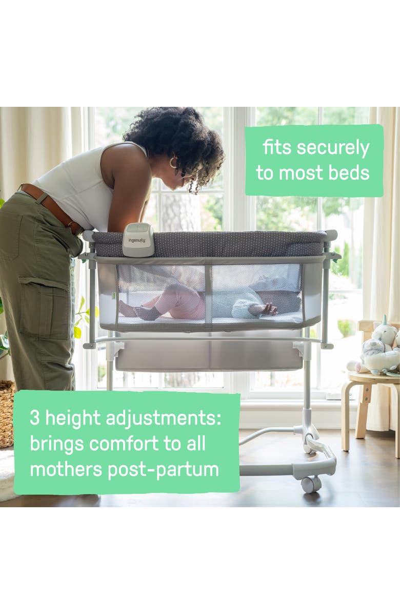 INGENUITY Dream & Grow Bedside Baby Bassinet, Alternate, color, Grey