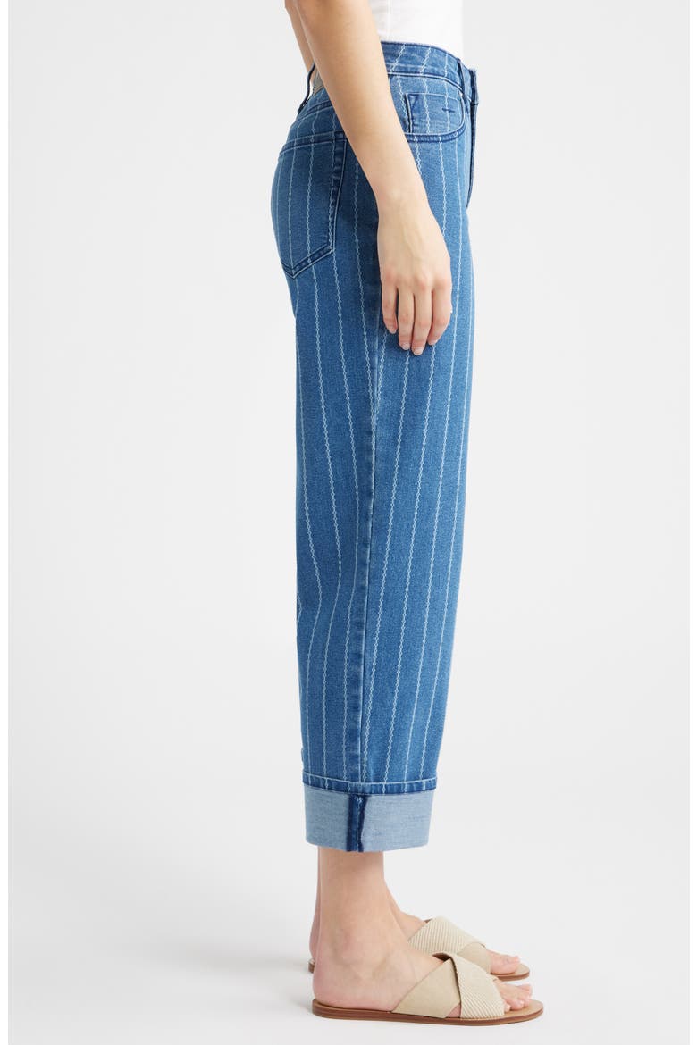 Five-Pocket Cuffed Straight Leg Jeans, Alternate, color, INDIGO