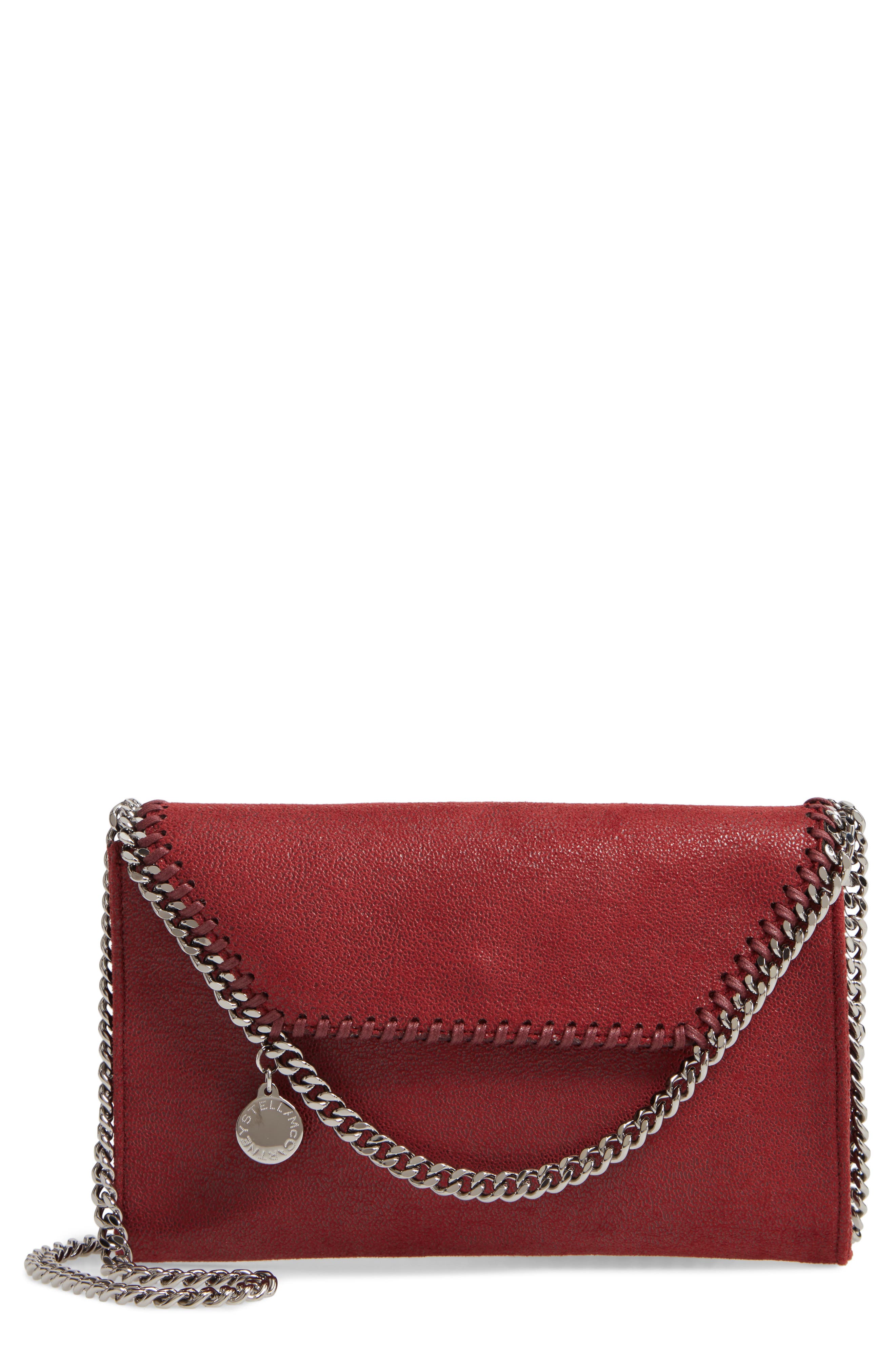 Mini Falabella Shaggy Dear Faux Leather Crossbody Bag, Main, color, RUBY