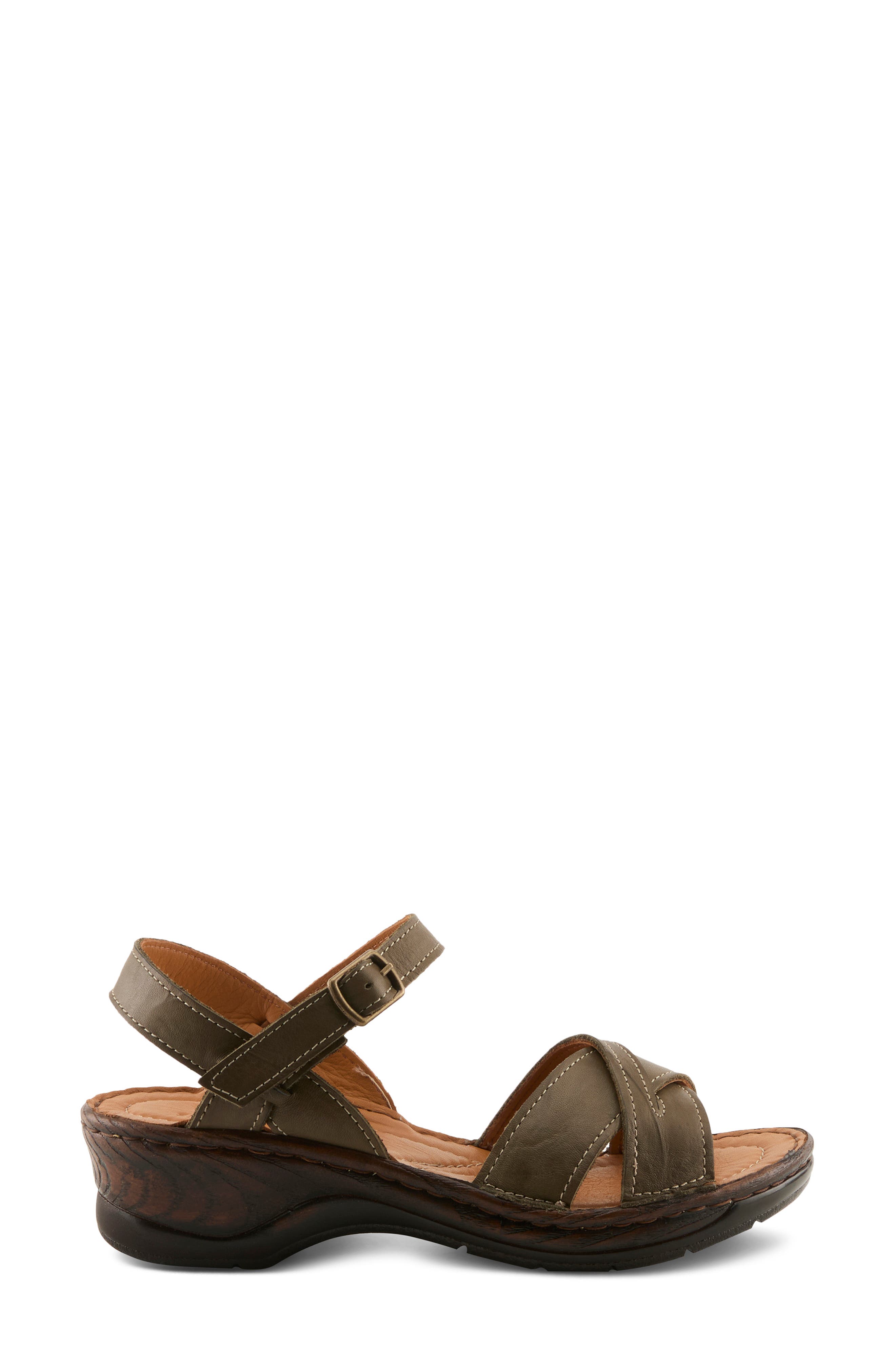 Amareza Ankle Strap Sandal, Alternate, color, OLIVE GREEN