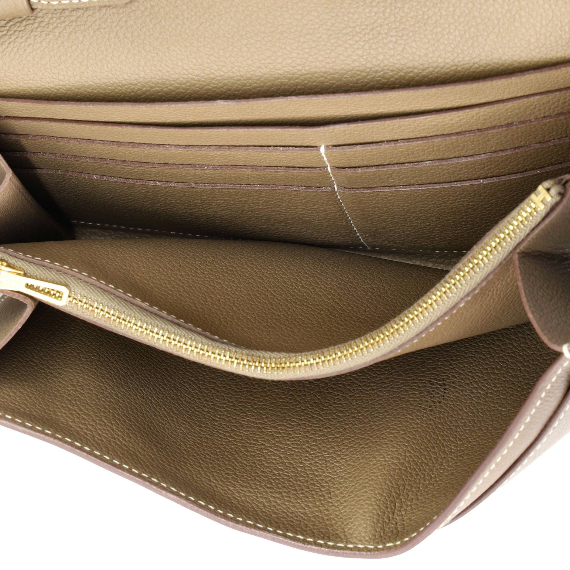 Pre-Owned Hermes Constance To Go Wallet Evercolor, Alternate, color, Etoupe