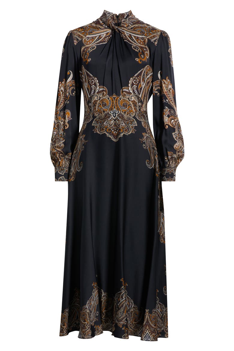 Raquel Silk Blend Midi Dress, Alternate, color, VENETIAN PAISLEY