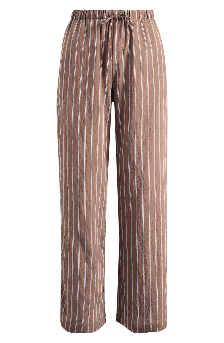 Madewell Stripe Pull-On Pants, Main, color, Brown Peri Twin Stripe