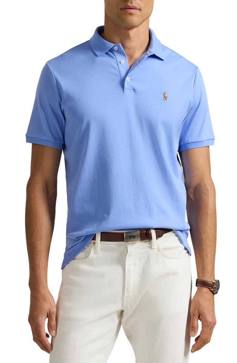 Polo Ralph Lauren Classic Fit Solid Blue Cotton Jersey Polo, Main, color, 