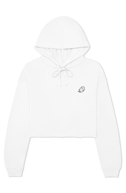 Womens Ghost Cropped Hoodie