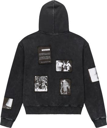 RtA Zev Distressed Digital Patch Zip Hoodie | Nordstrom