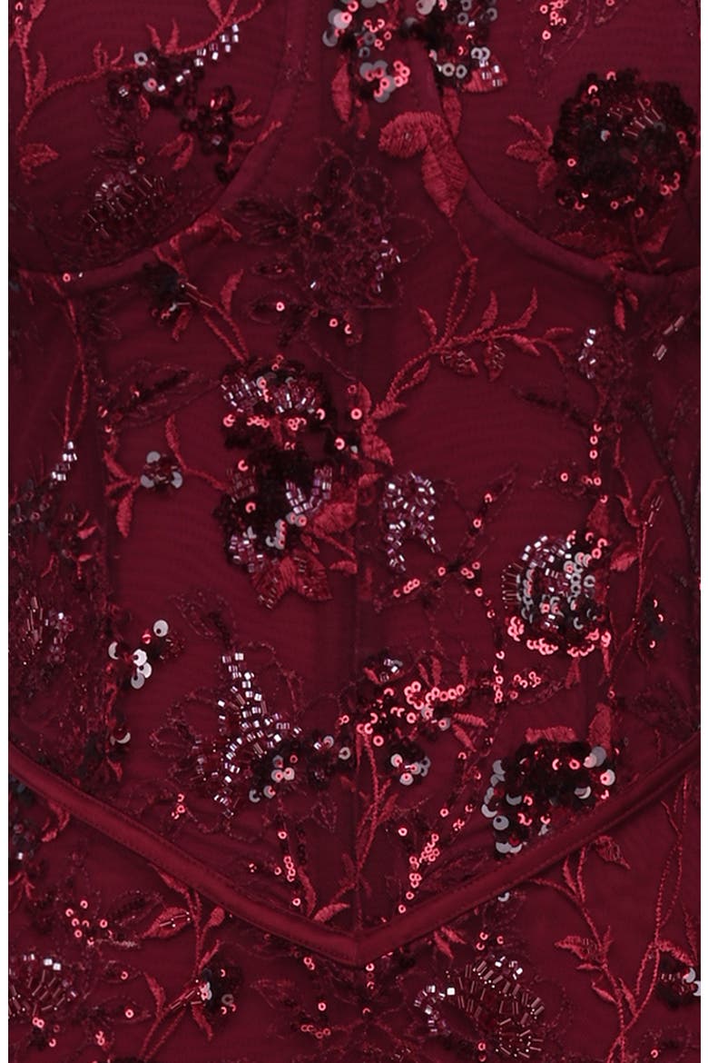 Naima Hand Beaded Gown, Alternate, color, WINE