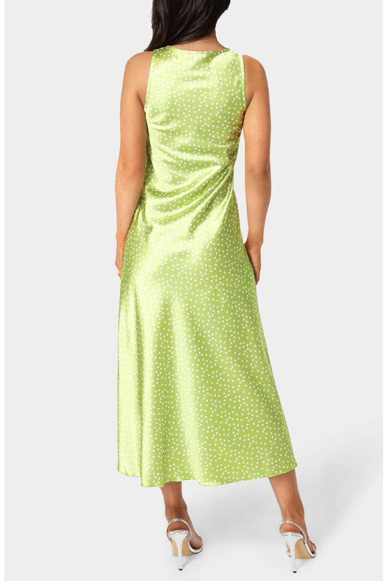 Swiss Dot Twist Keyhole Slipdress, Alternate, color, GREEN/ WHITE
