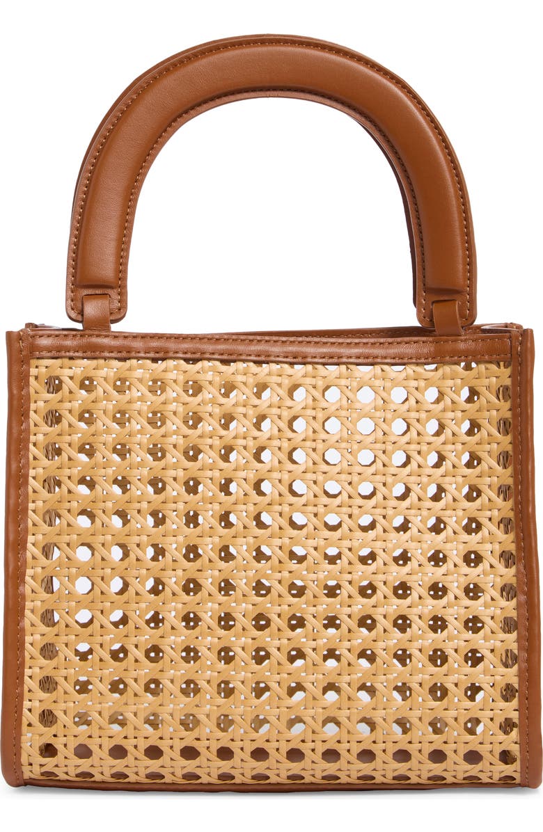 Reformation Emma Mini Top Handle Bag, Main, color, Natural Rattan