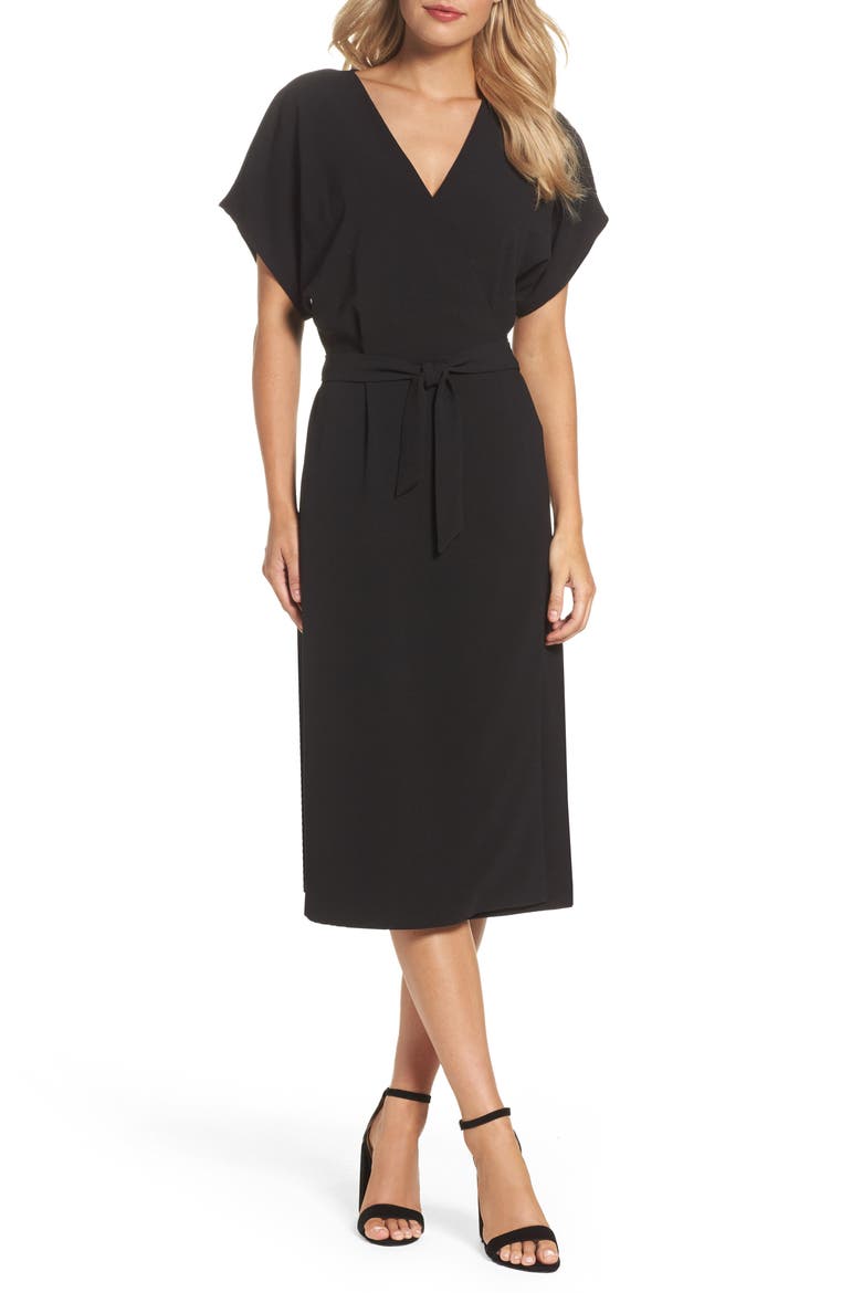 Rita Wrap Dress (Nordstrom Exclusive), Main, color, BLACK
