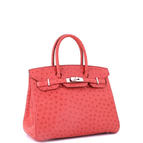 Pre-owned Hermes Hermes Birkin Handbag Pink Ostrich With Palladium Hardware 30 In Purple