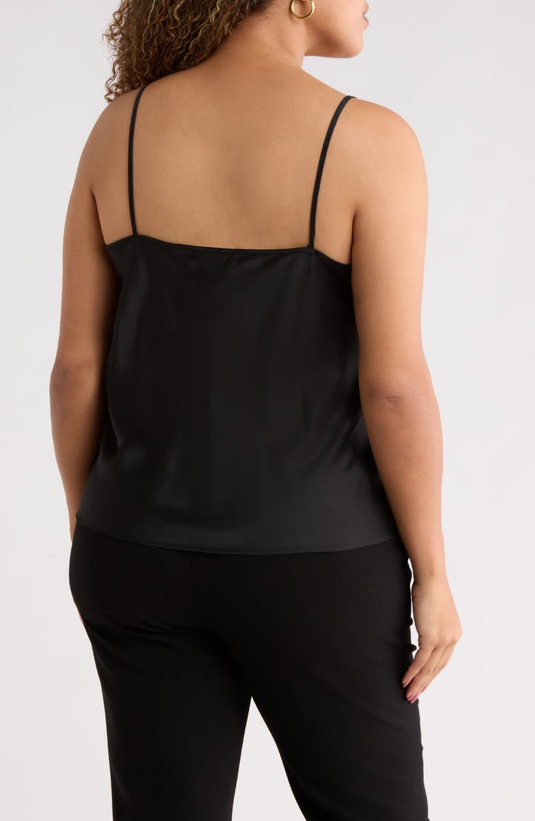 Renee C Satin V-Neck Camisole, Alternate, color, Black