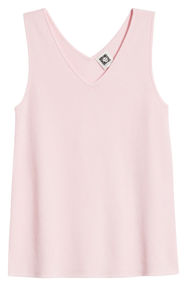 Anne Klein DOUBLE V-NECK TANK, Alternate, color, Peony Pink