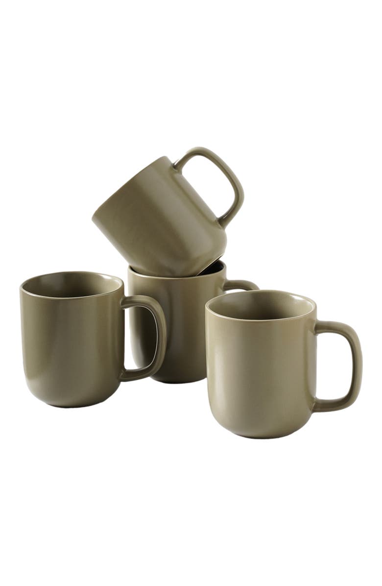 Stone Lain Tom Stoneware 4-Piece Mug Set, Alternate, color, Olive