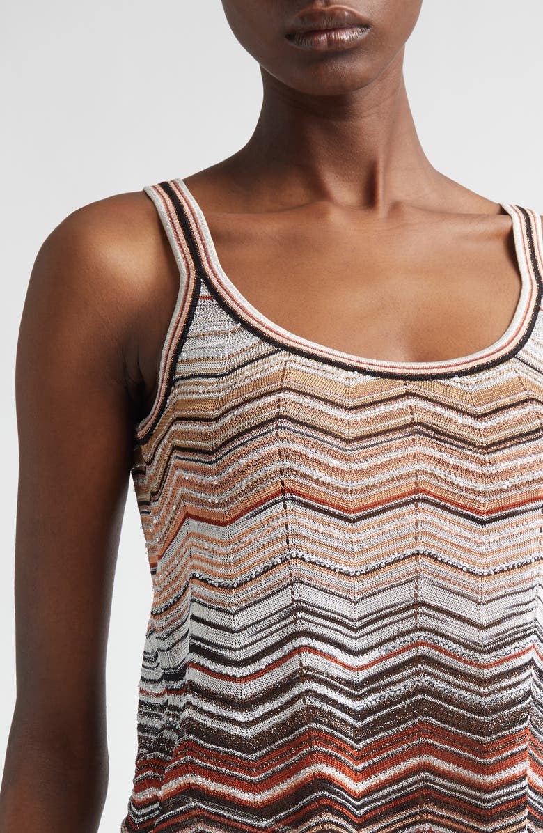 Missoni Zigzag Lamé Tank, Alternate, color, Red And Beige Tones