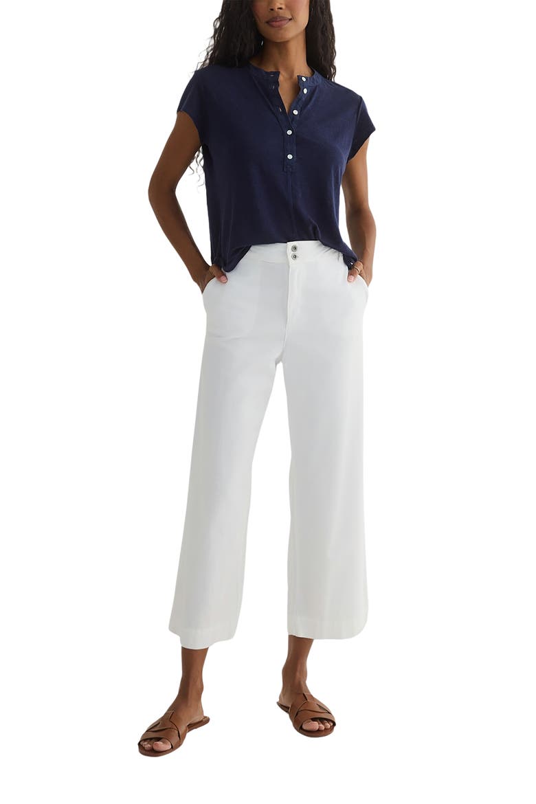 Saige Wide Leg Crop Pants, Alternate, color, WHITE