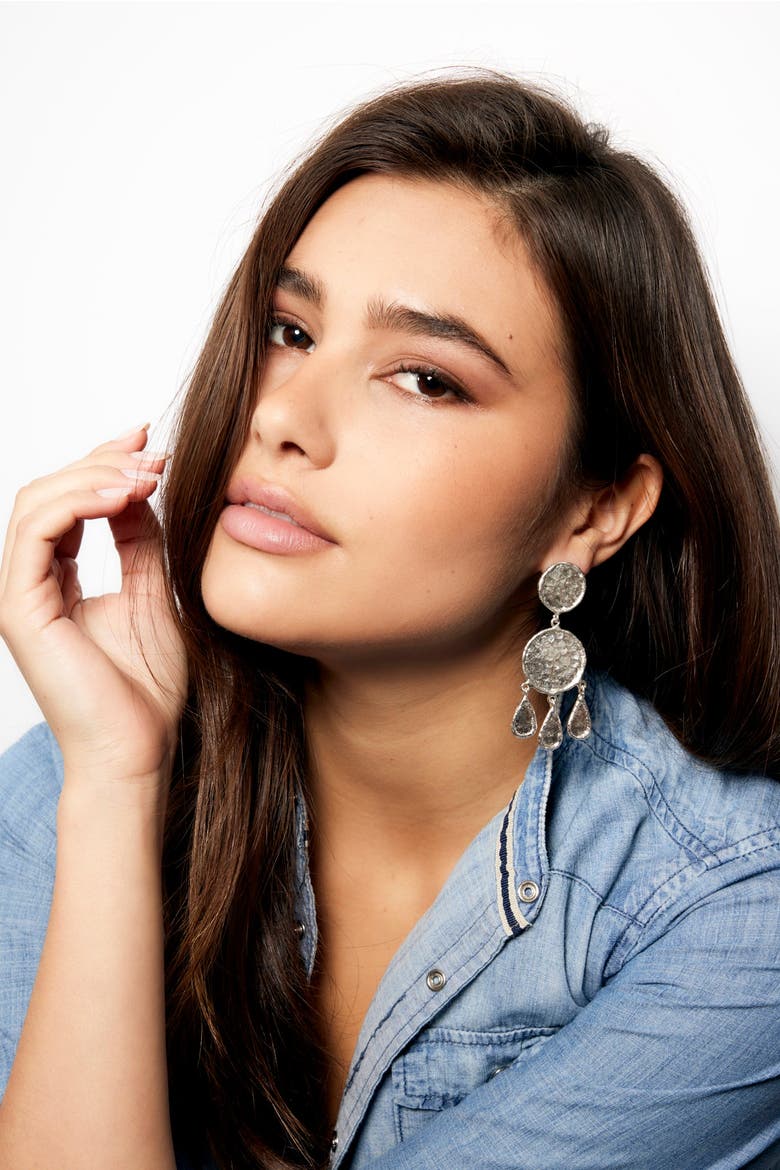 Swanee Earrings, Alternate, color, SILVER
