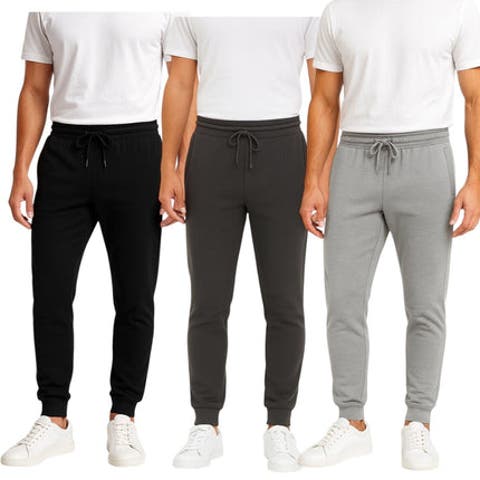 Mens 3 Pack French Terry Ultra Soft Butter Joggers