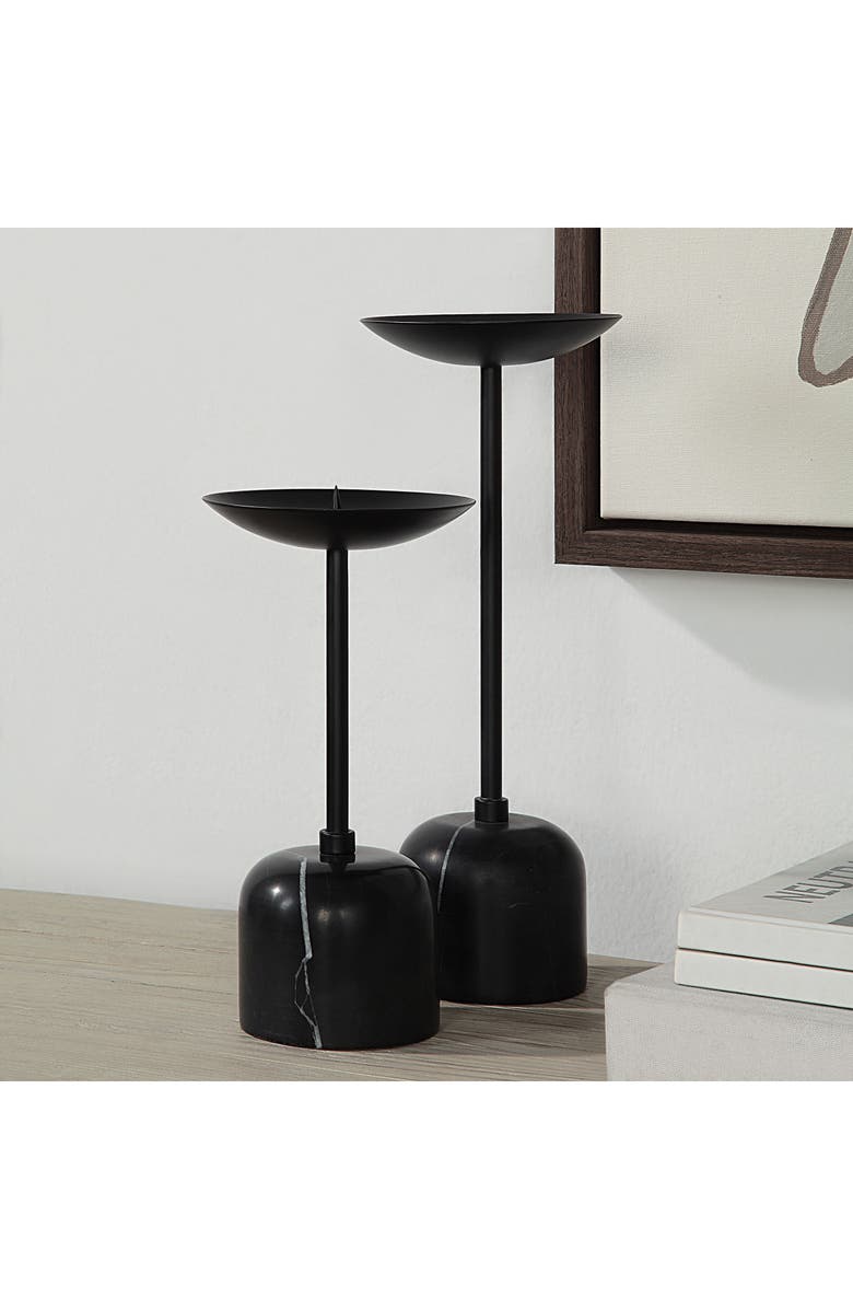 Renwil Uma Set of 2 Iron & Marble Pillar Candleholders, Alternate, color,