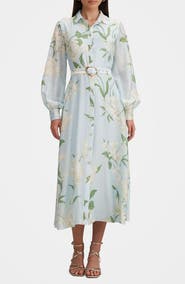 Ever New Freya Floral Belted Button-Up Midi Shirtdress