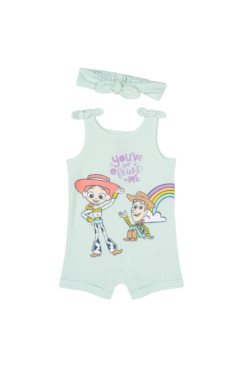 Toy Story Toddler Girls' 2-Piece Sleeveless Romper and Headband Set, Main, color, Toy Story Mint
