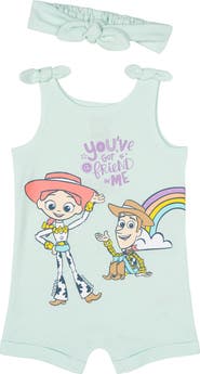 Disney Toy Story Toddler Girls' 2-Piece Sleeveless Romper and Headband Set