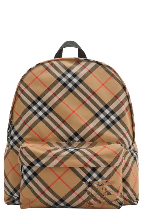 バックパック・リュック Burberry BACKPACK (8109797 A9534) BURBERRY Technical Rucksack Nylon Leather Pink Backpack Bag