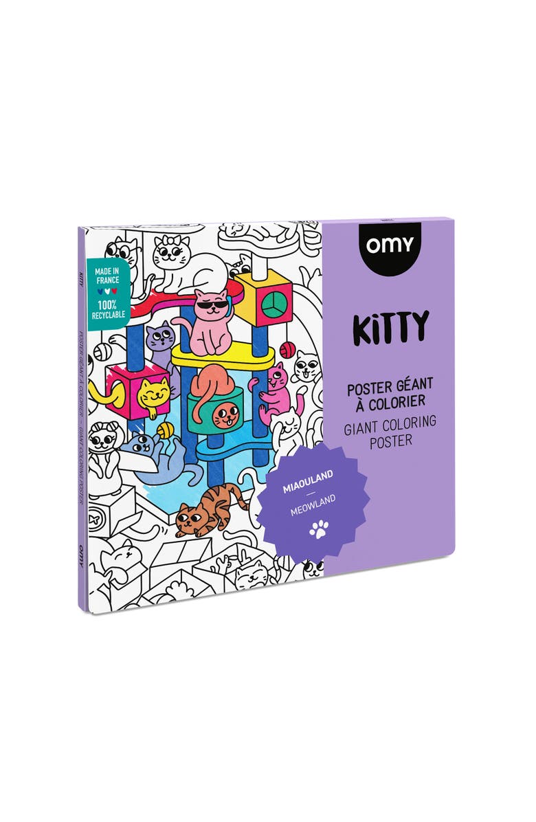 OMY Giant coloring poster Kitty, Main, color, Purple