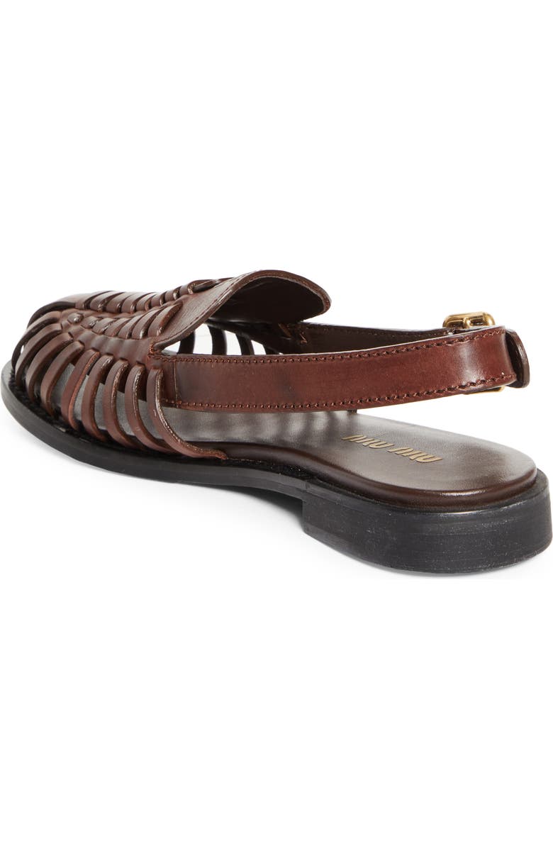 Miu Miu Slingback Huarache Sandal, Alternate, color, Brown