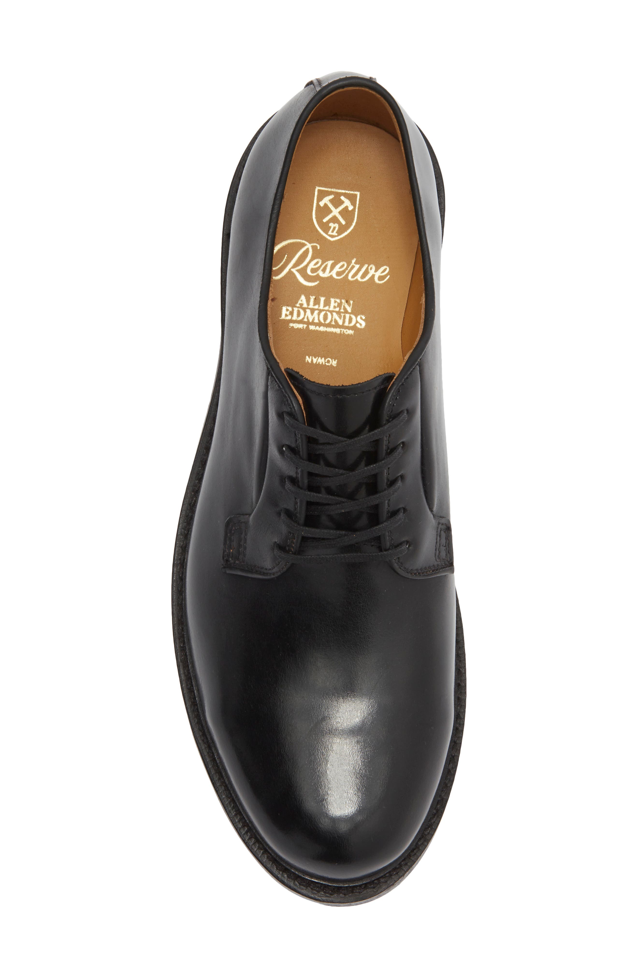 Allen Edmonds Rowan Plain Toe Derby, Alternate, color, Black Polish