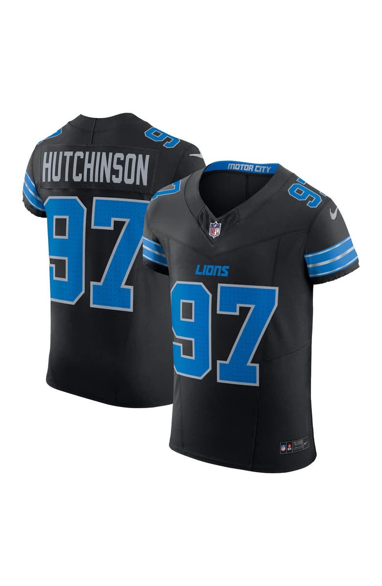 Nike Men's Nike Aidan Hutchinson Black Detroit Lions Alternate Vapor F.U.S.E. Elite Jersey, Alternate, color, Black