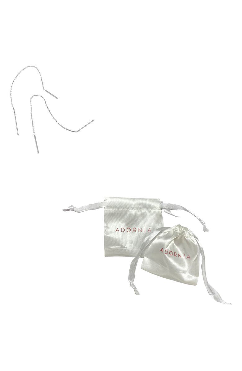 Adornia Water Resistant Threader Earrings, Alternate, color, Silver