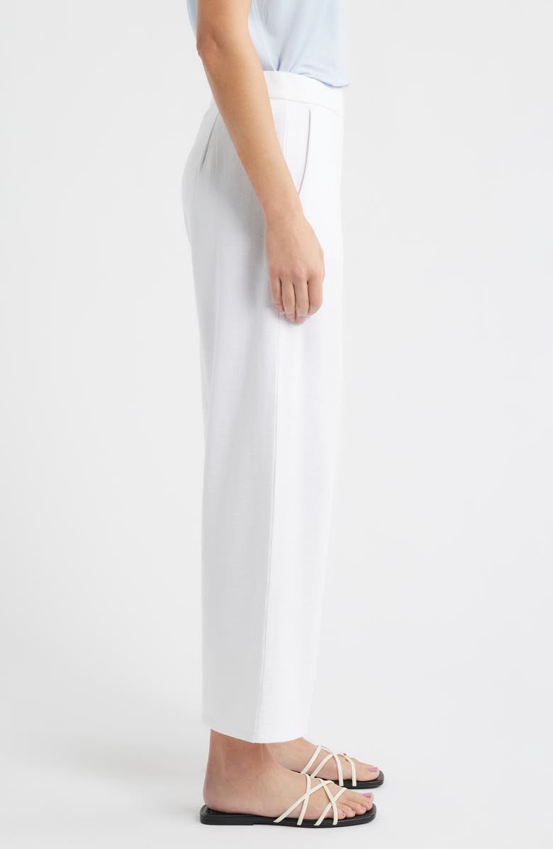 Eileen Fisher Wide Leg Organic Cotton Terry Pants, Alternate, color, White
