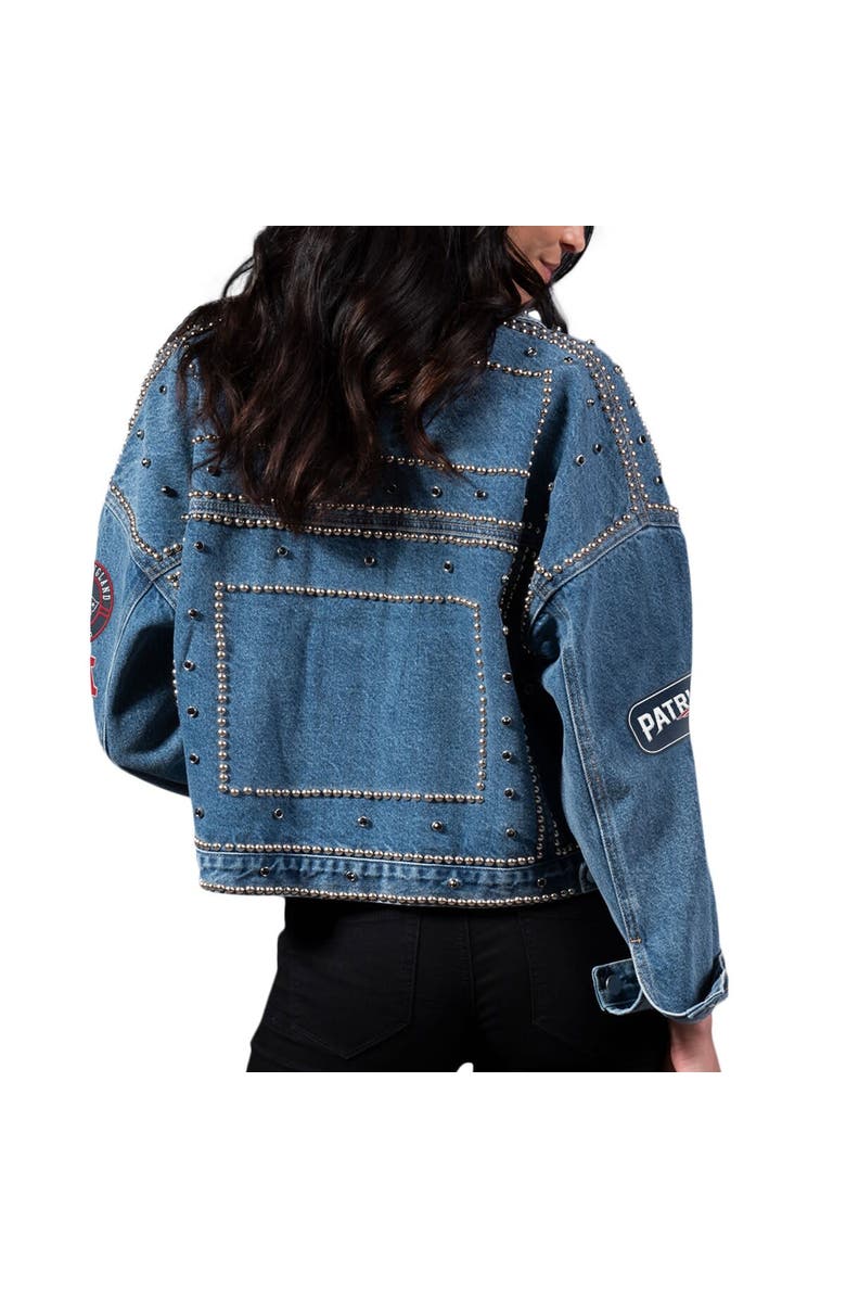 G-III 4HER BY CARL BANKS Women's G-III 4Her by Carl Banks New England Patriots First Finish Medium Denim Full-Button Jacket, Alternate, color, 