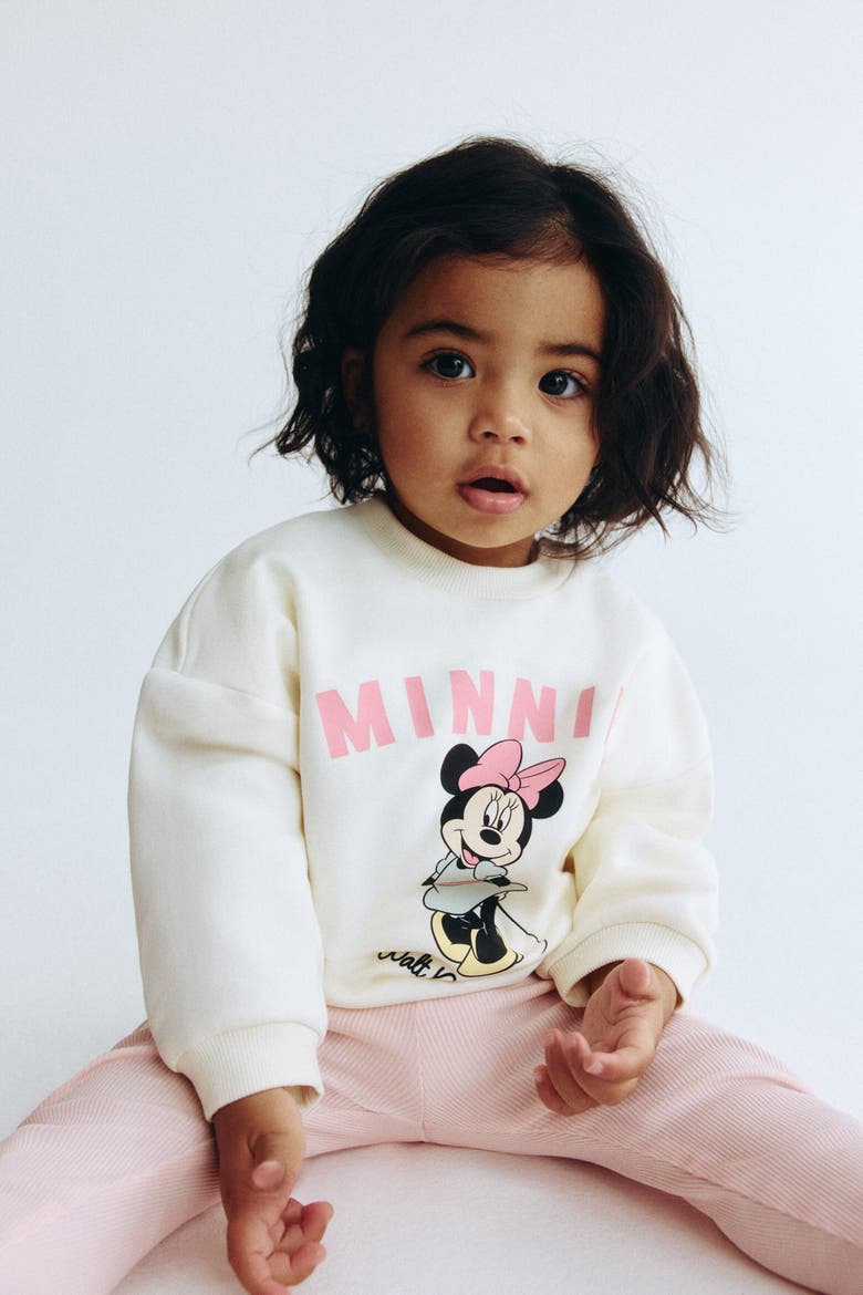 2-piece Sweatshirt And Leggings Set, Main, color, Cream/Minnie Mouse