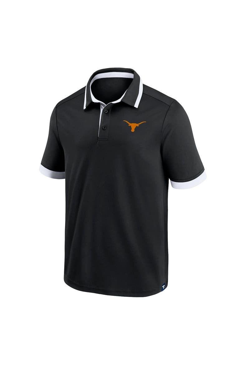 Men's Fanatics Branded Black Texas Longhorns Color Block Polo, Alternate, color, Black