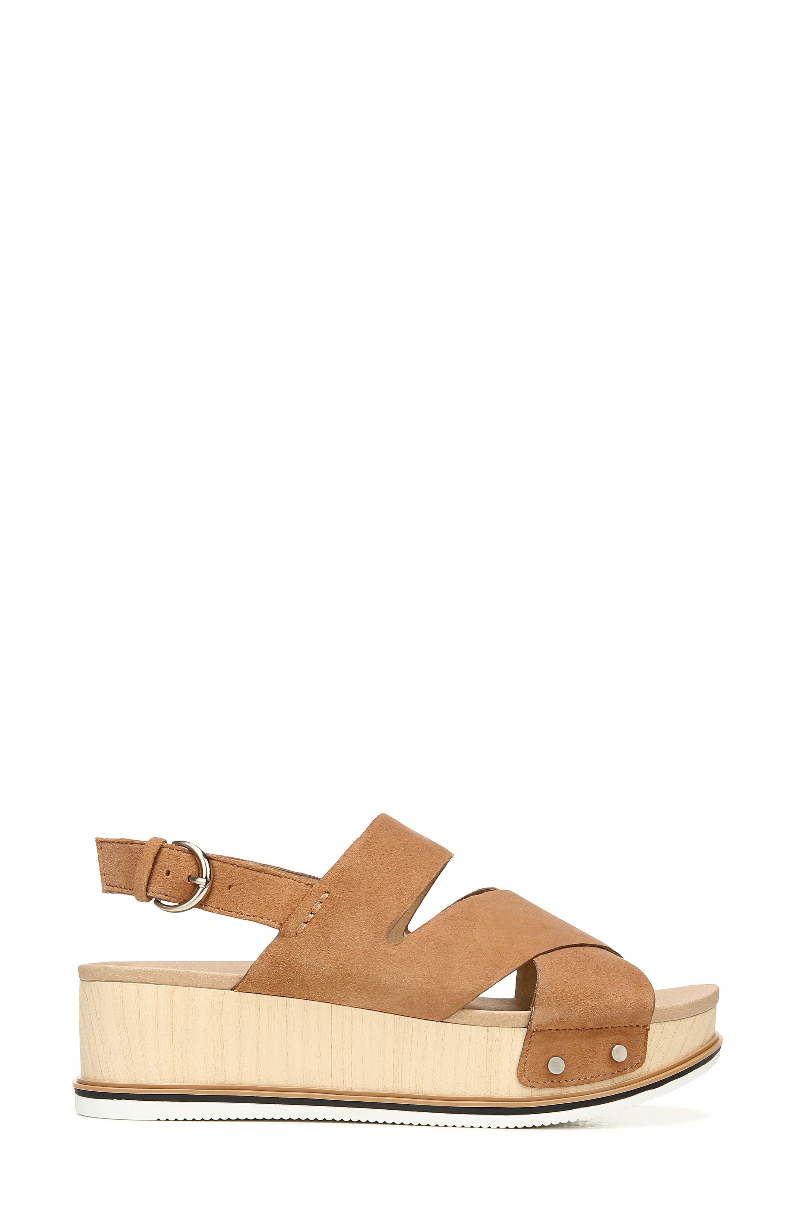 Catchin' Rays Platform Sandal, Alternate, color, HONEY LEATHER