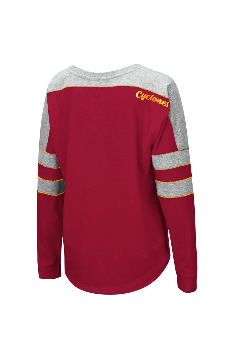COLOSSEUM Women's Colosseum Crimson Iowa State Cyclones Trey Dolman Long Sleeve T-Shirt, Alternate, color, 