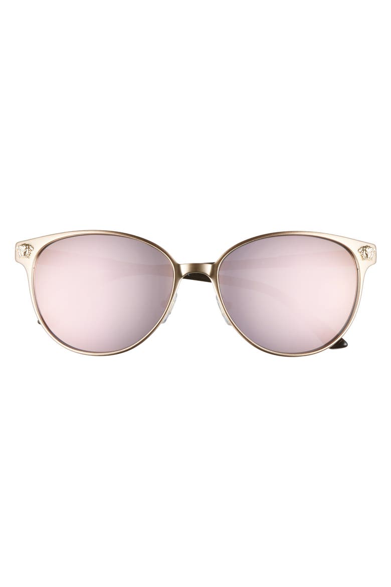 Glam Medusa 57mm Cat Eye Sunglasses, Alternate, color, PINK GOLD / DARK GREY MIRROR PINK