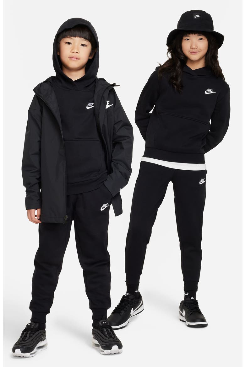 Kids' Club Fleece Hoodie, Alternate, color, 010 BLACK/WHITE